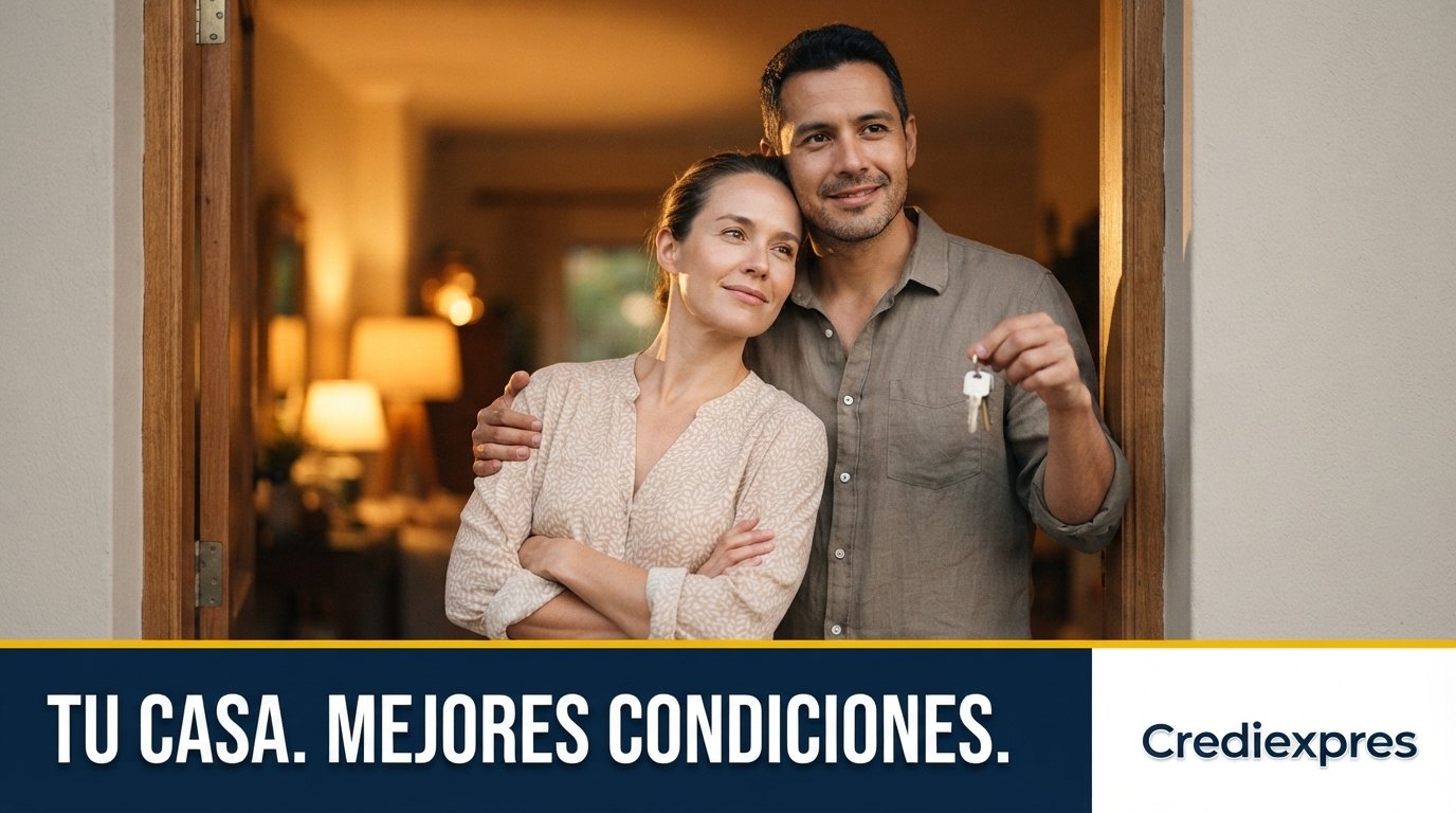 Pareja con las llaves de su casa tras cambiar su hipoteca a mejores condiciones