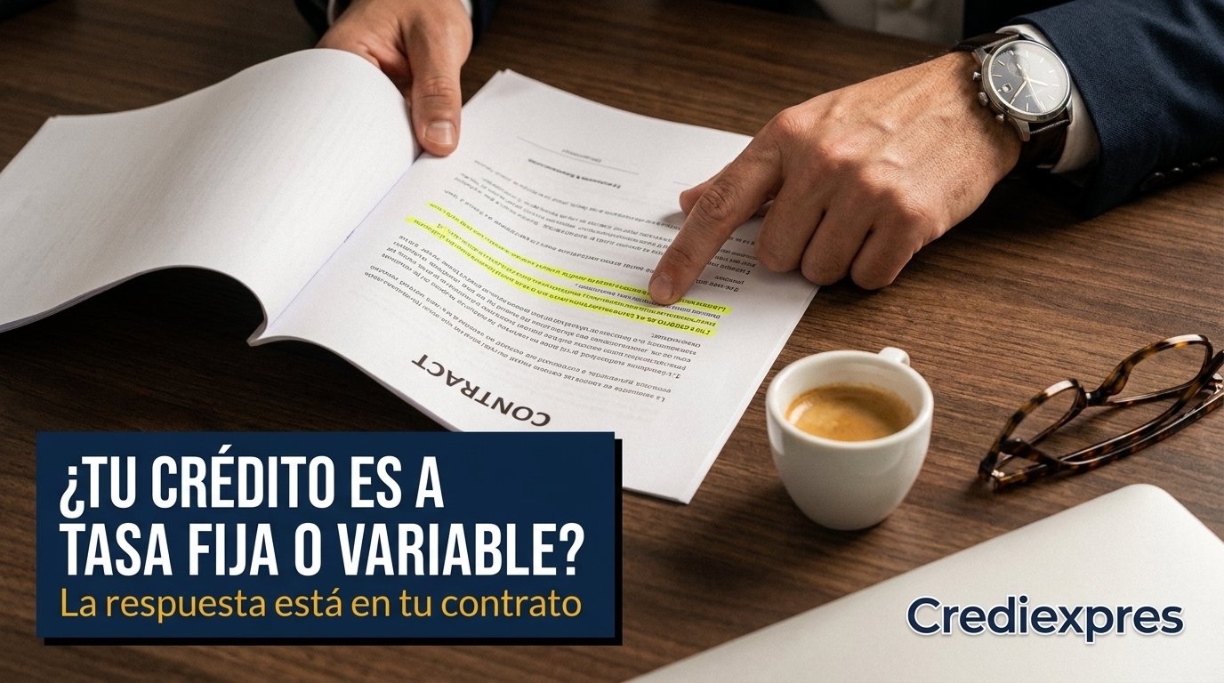 Contrato de crédito subrayado: así identificas si tu crédito es a tasa fija o variable